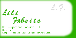 lili fabsits business card